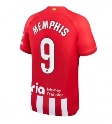 Atletico Madrid Memphis Depay #9 Hjemmebanetrøje 2023-24 Kort ærmer